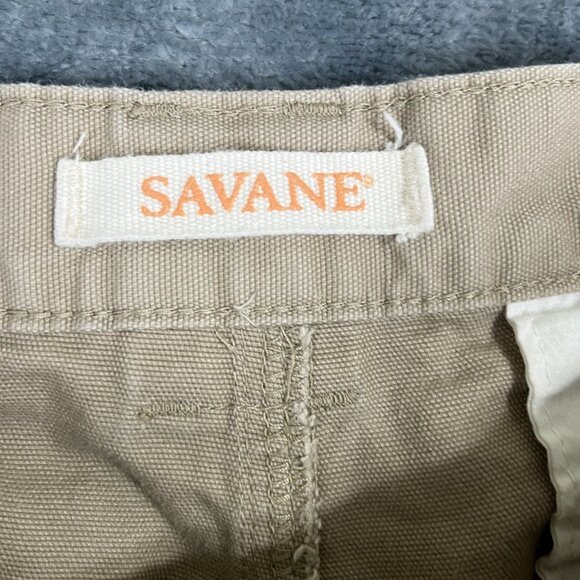 Savane Mens Beige Cargo Shorts Size 36 Elastic Waist 100% Cotton Casual - Picture 4 of 9